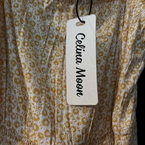 New with tags, Celina moon, yellow flower dress with pink tassels - Picture 4 of 6
